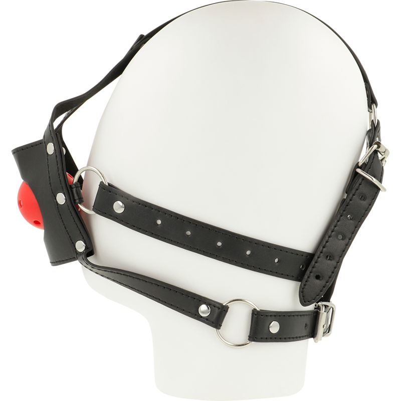 OHMAMA FETISH - HARNESS PER LA TESTA CON BALL GAG FORATO