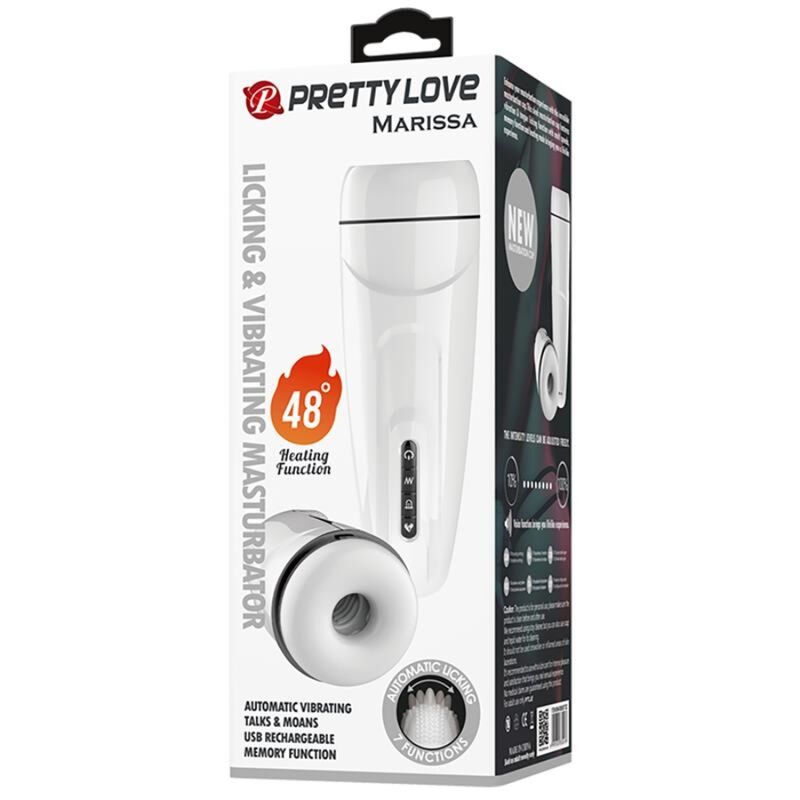 PRETTY LOVE - MASTURBATORE MASCHILE MARISSA VIBRANTE CON FUNZIONE RISCALDANTE ASPIRANTE E VOCALE