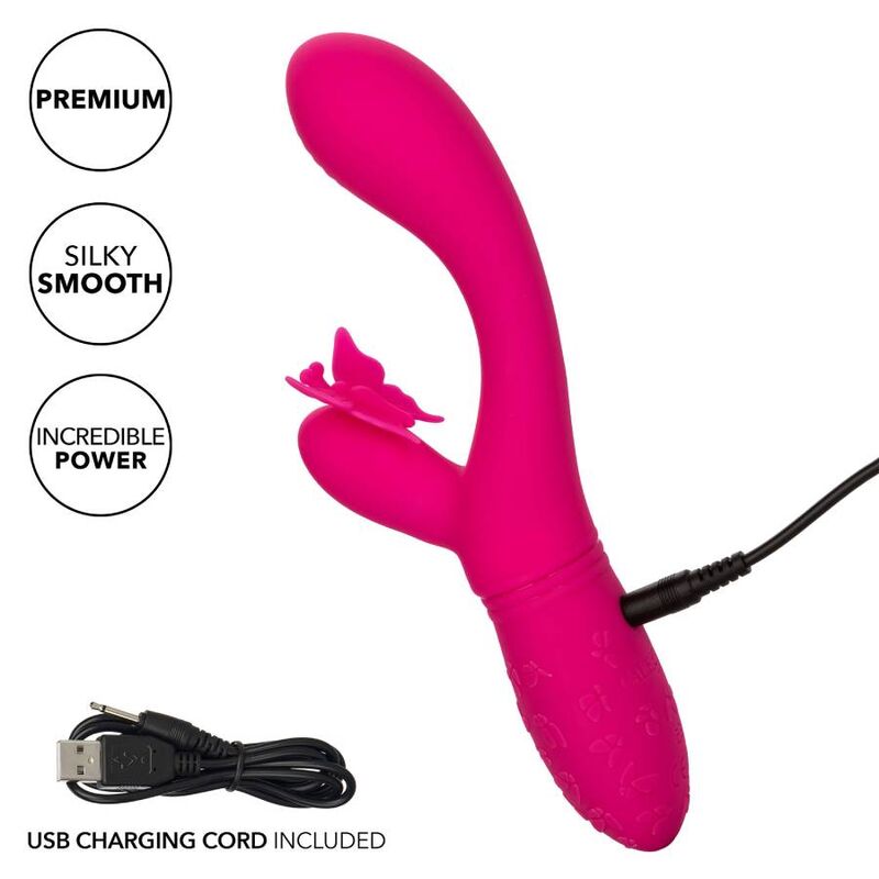 VIBRATORE CON STIMOLATORE BUTTERFLY KISS FLUTTER ROSA