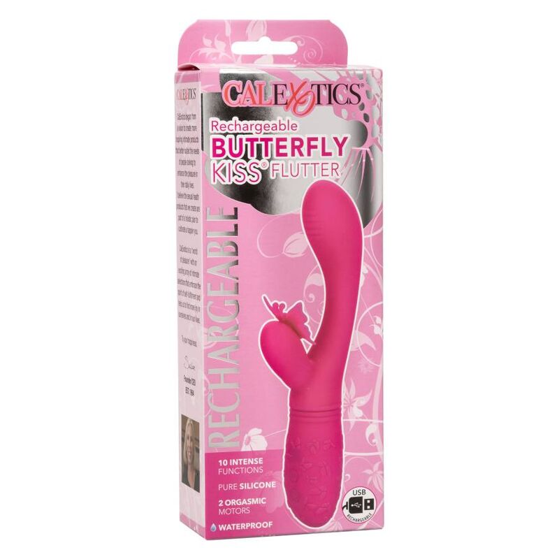 VIBRATORE CON STIMOLATORE BUTTERFLY KISS FLUTTER ROSA