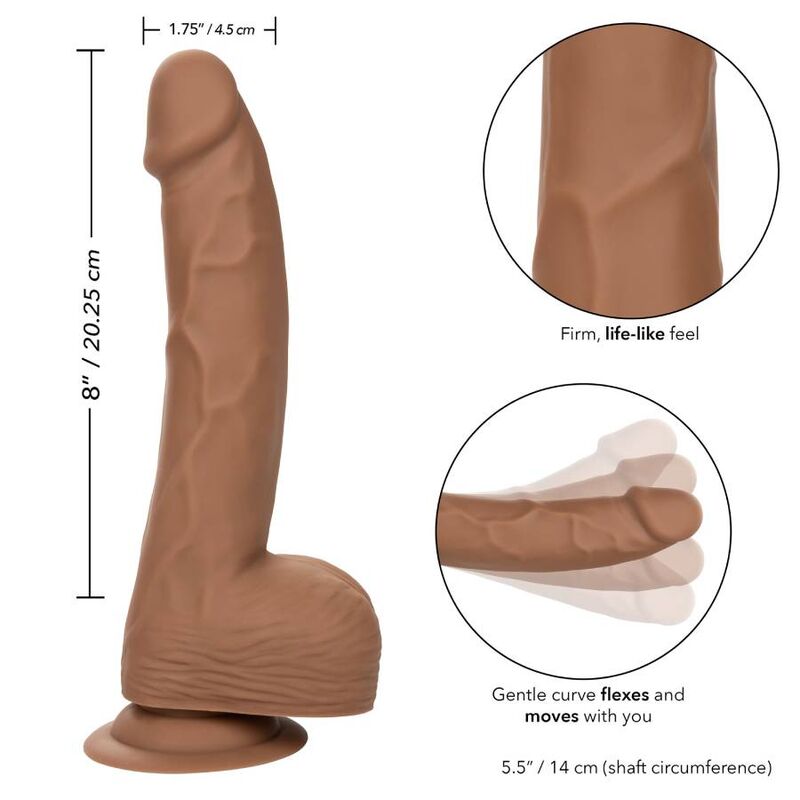 DILDO REALISTICO IN SILICONE 20,32 CM CARAMEL