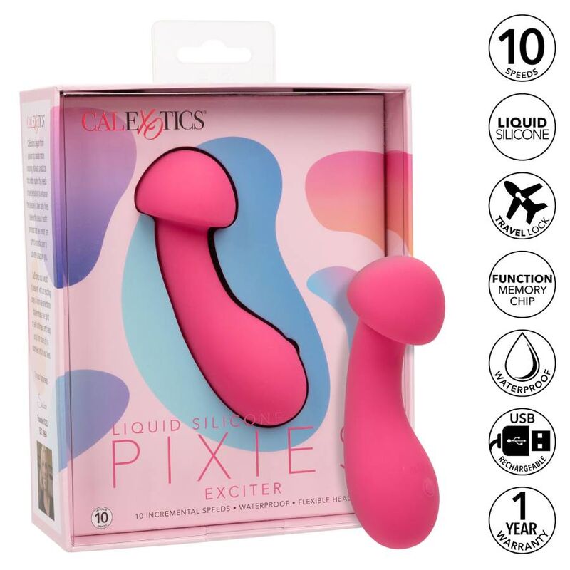 MINI VIBRATORE RICARICABILE ROSA, PUNTA FLESSIBILE, 10 MODALITÀ VIBRAZIONE