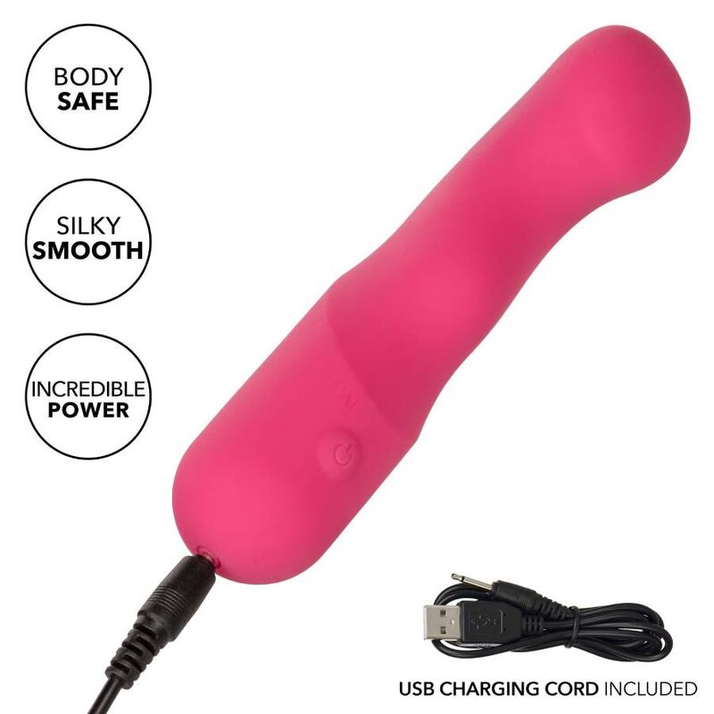 MINI VIBRATORE RICARICABILE CURVY, SILICONE LIQUIDO, 10 MODALITÀ VIBRAZIONE