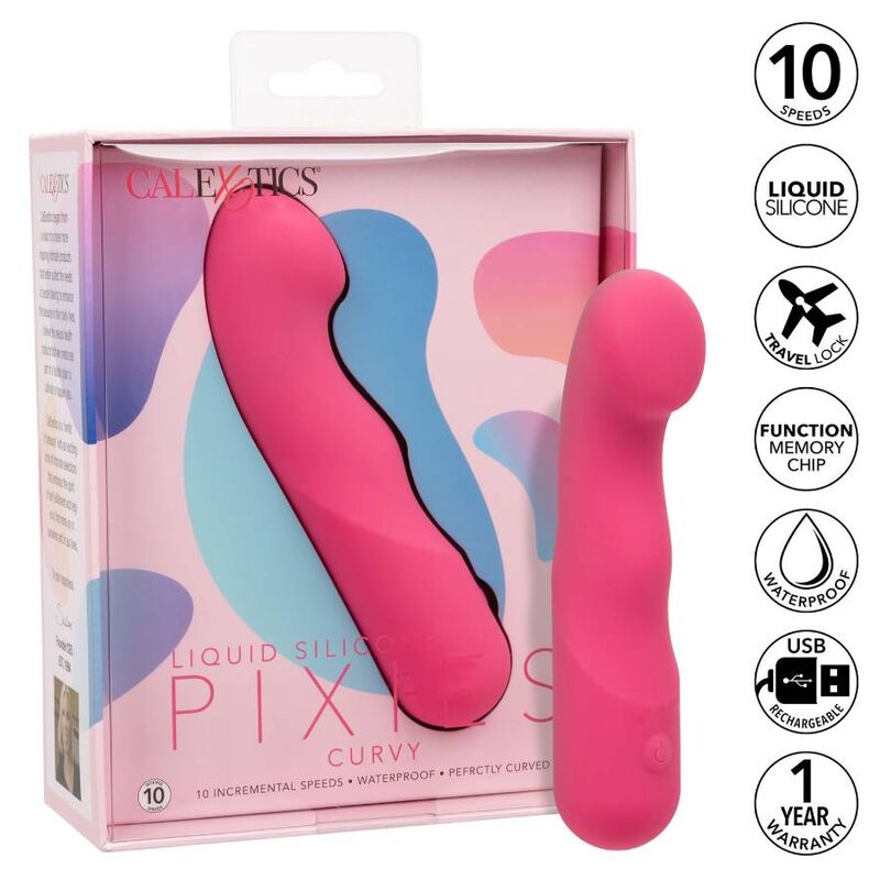 MINI VIBRATORE RICARICABILE CURVY, SILICONE LIQUIDO, 10 MODALITÀ VIBRAZIONE