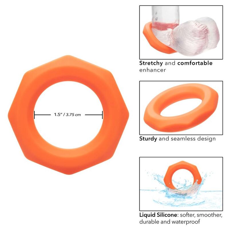 ANELLO PENE IN SILICONE, DESIGN ESAGONALE, ULTRA ELASTICO