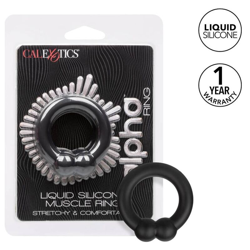 ANELLO PENE IN SILICONE "ALPHA MUSCLE" NERO - CALEXOTICS