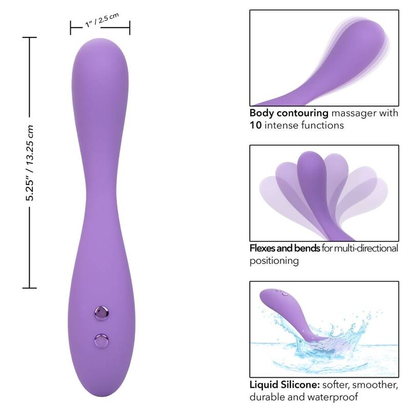 VIBRATORE FLESSIBILE RICARICABILE, 10 FUNZIONI DI VIBRAZIONE, SILICONE LIQUIDO MORBIDO
