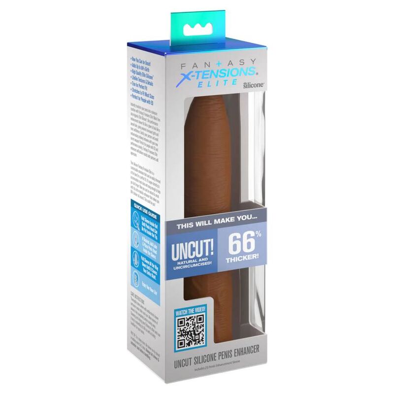 PROLUNGA PENE NON TAGLIATA, SILICONE ELITE ULTRA-REALISTICO, AUMENTA CIRCONFERENZA FINO AL 66%