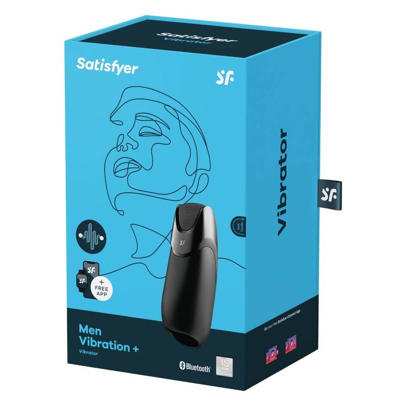 SATISFYER - MEN VIBRATION+ MASTURBATORE VIBRANTE CON APP NERO