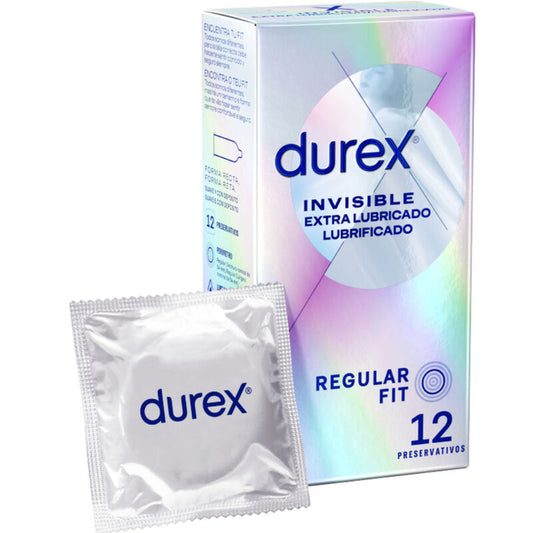 DUREX  INVISIBILE EXTRA LUBRIFICATO  PRESERVATIVI 12 UNITÀ