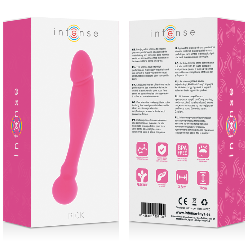 INTENSE - RICK MASSAGGIATORE DOPPIO IN SILICONE ROSA