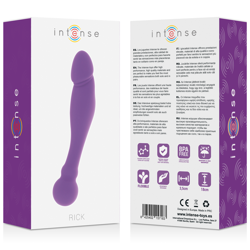 INTENSE - RICK MASSAGGIATORE DOPPIO IN SILICONE LILLA