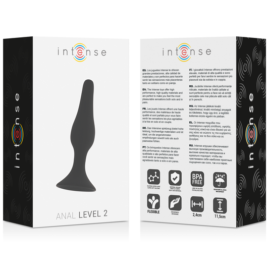INTENSE - PLUG ANALE LIVELLO 2 11,5 CM NERO
