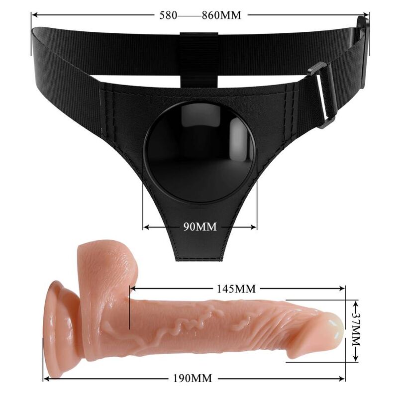 PRETTY LOVE - HARNESS SLIP UNIVERSALE KEVIN CON DILDO 19 CM NUDE