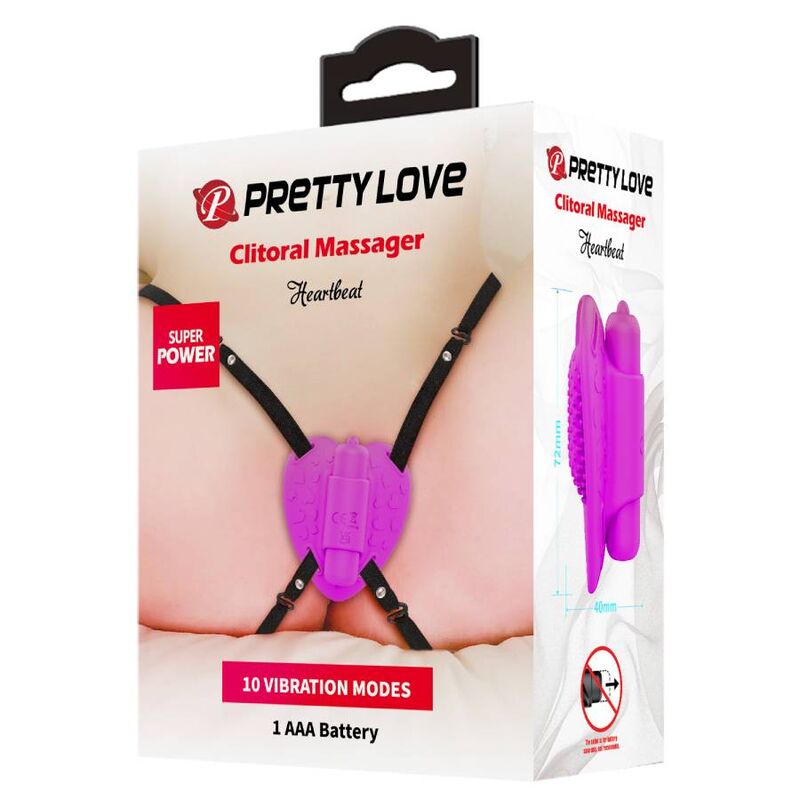 PRETTY LOVE - MASSAGGIATORE CLITORIDEO HEARTBEAT  10 FUNZIONI VIOLA