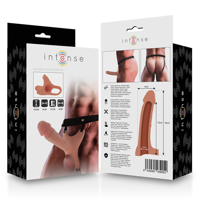 INTENSE - HARNESS CAVO CON DILDO IN SILICONE 16 X 3,5 CM