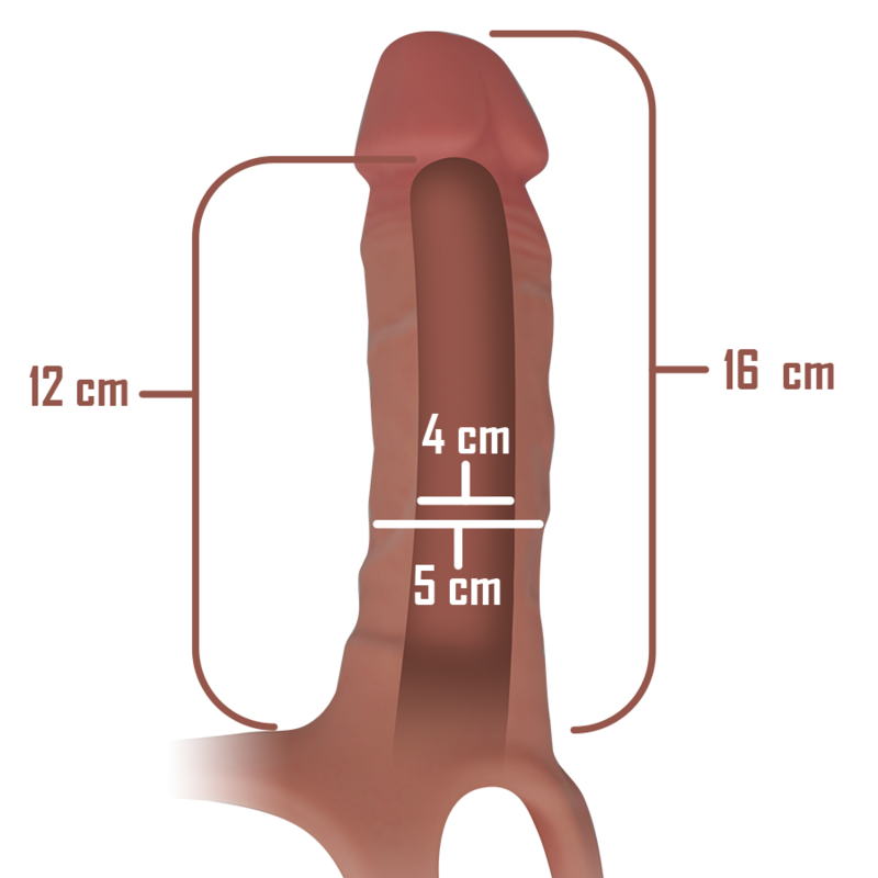 INTENSE - HARNESS CAVO CON DILDO IN SILICONE 16 X 3,5 CM