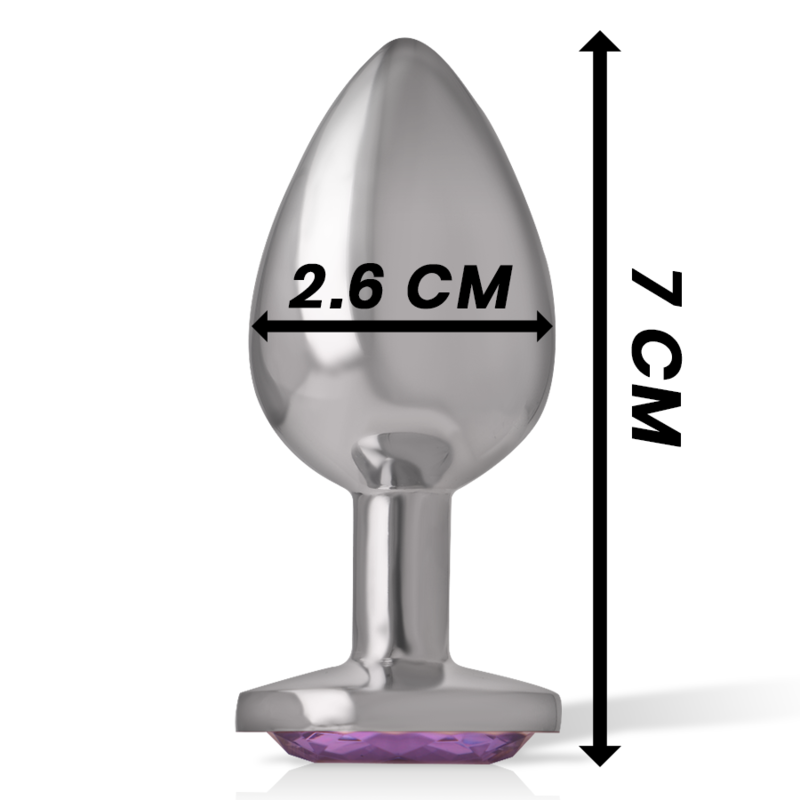 INTENSE - PLUG ANALE IN ALLUMINIO CON CRISTALLO VIOLA MISURA S