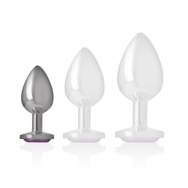 INTENSE - PLUG ANALE IN ALLUMINIO CON CRISTALLO VIOLA MISURA S