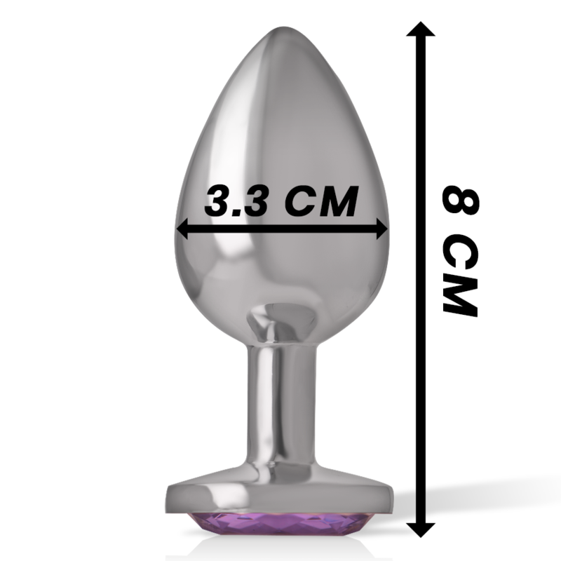 INTENSE - PLUG ANALE IN ALLUMINIO CON CRISTALLO VIOLA TAGLIA M