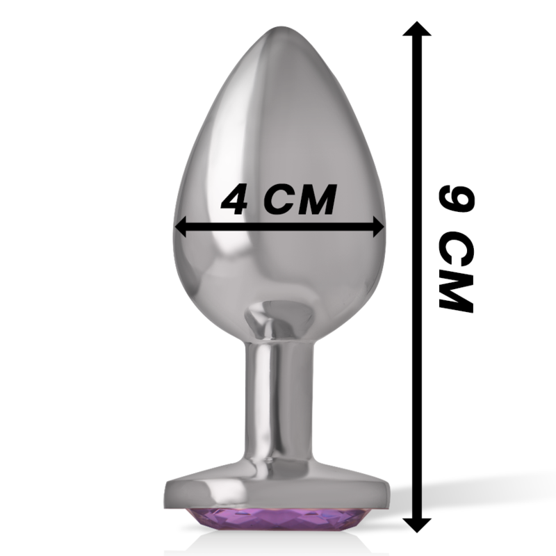 INTENSE - PLUG ANALE IN ALLUMINIO CON CRISTALLO VIOLA MISURA L