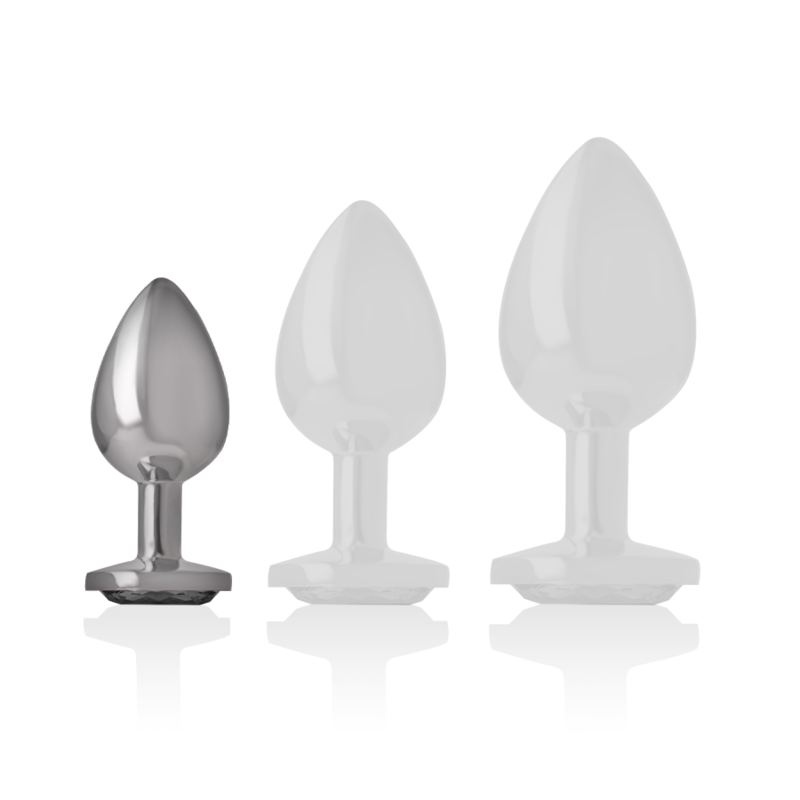 PLUG ANALE IN ALLUMINIO CON CRISTALLO, DESIGN GLAMOUR, TAGLIA S