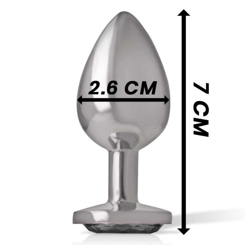 PLUG ANALE IN ALLUMINIO CON CRISTALLO, DESIGN GLAMOUR, TAGLIA S