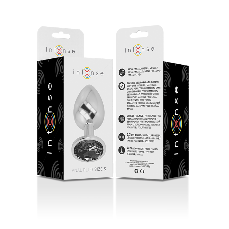 PLUG ANALE IN ALLUMINIO CON CRISTALLO, DESIGN GLAMOUR, TAGLIA S