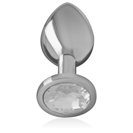 INTENSE - PLUG ANALE IN ALLUMINIO CON CRISTALLO ARGENTATO TAGLIA L