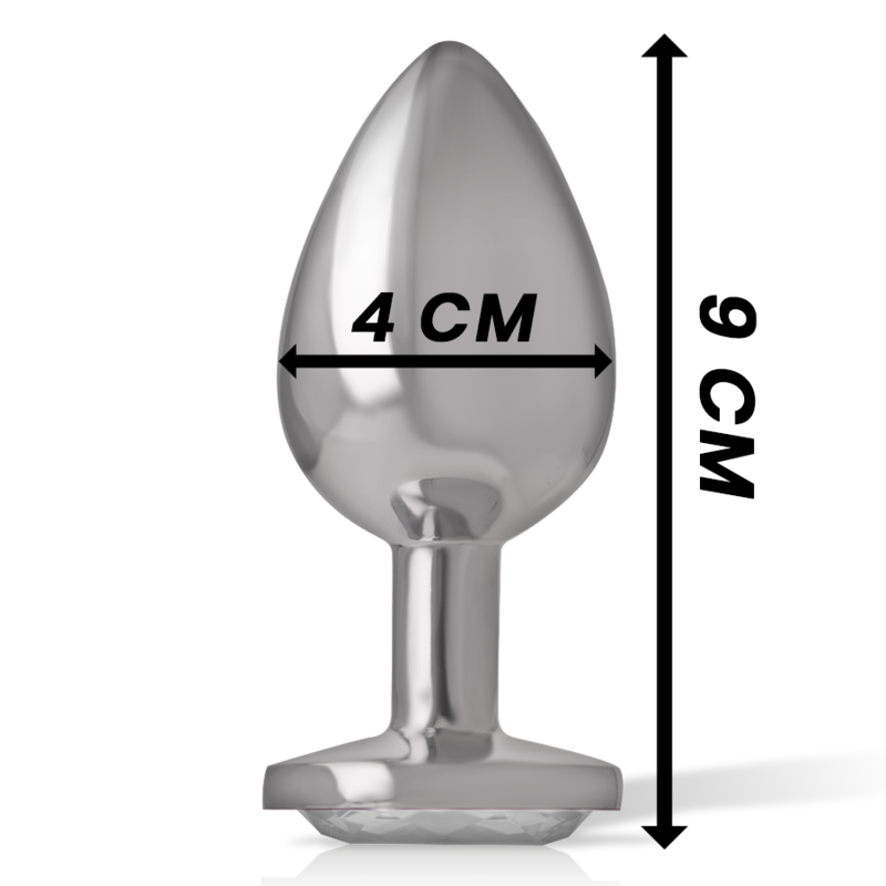 INTENSE - PLUG ANALE IN ALLUMINIO CON CRISTALLO ARGENTATO TAGLIA L