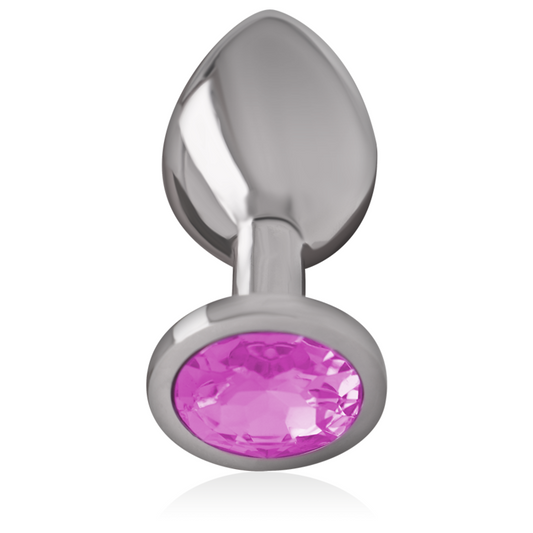 INTENSE - PLUG ANALE IN ALLUMINIO CON CRISTALLO ROSA TAGLIA S
