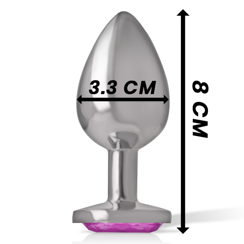 INTENSE - PLUG ANALE IN ALLUMINIO CON CRISTALLO ROSA TAGLIA M