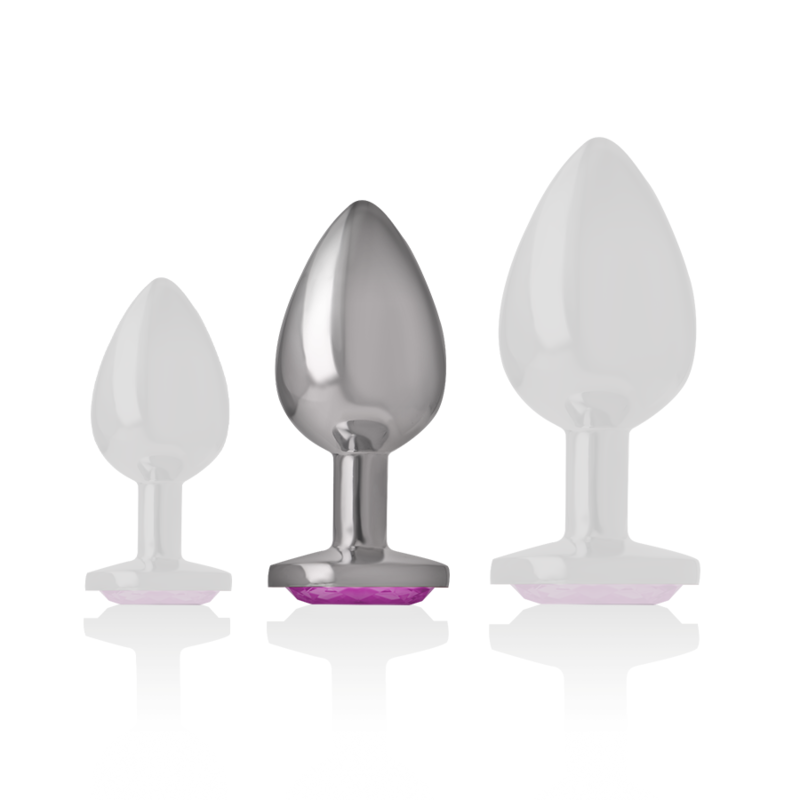 INTENSE - PLUG ANALE IN ALLUMINIO CON CRISTALLO ROSA TAGLIA M