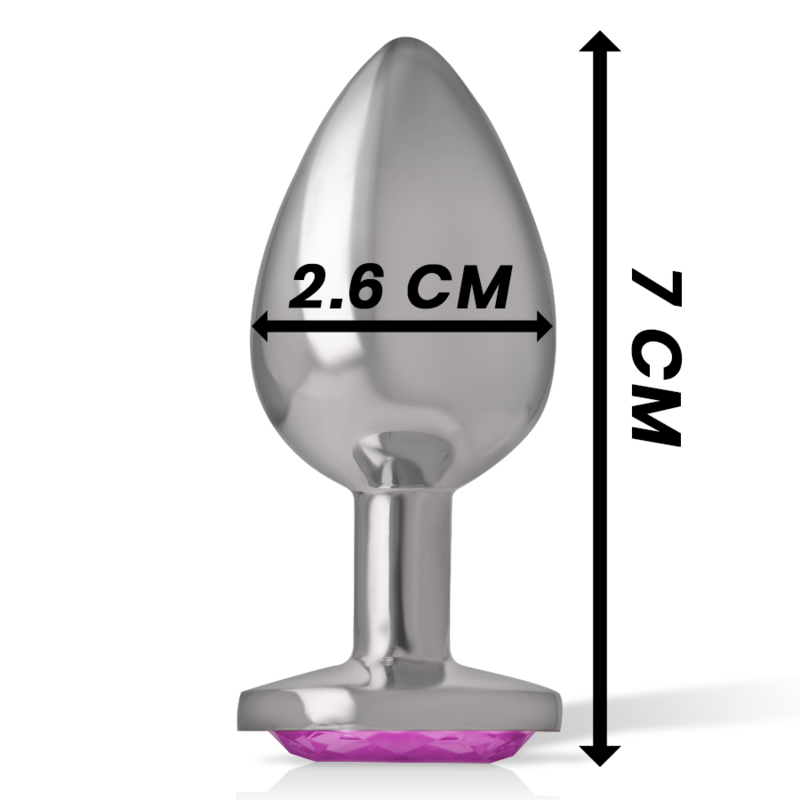 PLUG ANALE IN ALLUMINIO CON CRISTALLO ROSA, DESIGN GLAMOUR, TAGLIA S