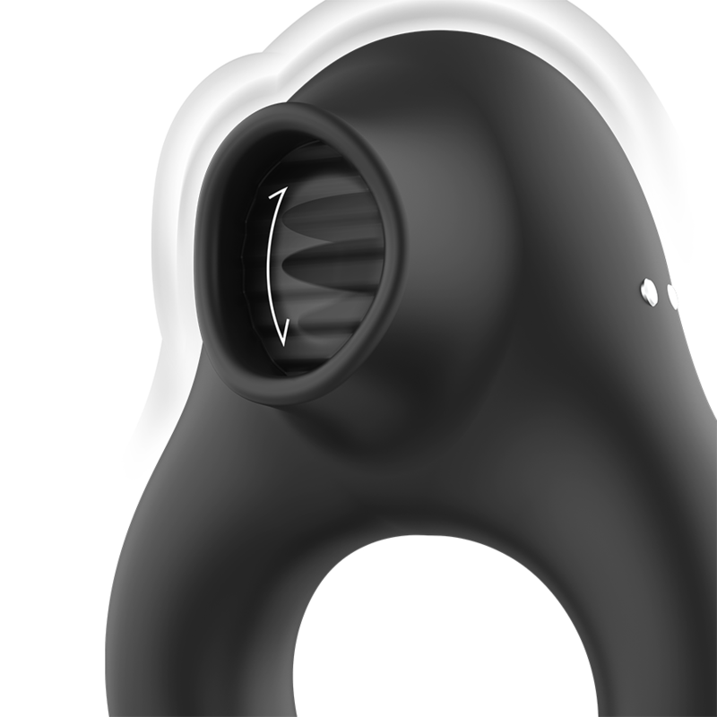 BLACK&SILVER - ANELLO PENE VIBRANTE IN SILICONE 3 MOTORI RICARICABILE NERO