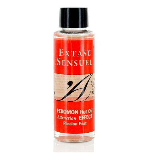 EXTASE SENSUAL - OLIO DA MASSAGGIO AI FEROMONI EFFETTO CALORE  AROMA FRUTTO DELLA PASSIONE 100 ML