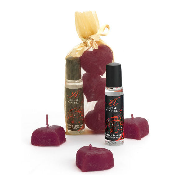 SET MASSAGGIO "NOTTI DI SETA", CANDELE PROFUMATE E GEL LUBRIFICANTE, ESPERIENZA SENSORIALE COMPLETA