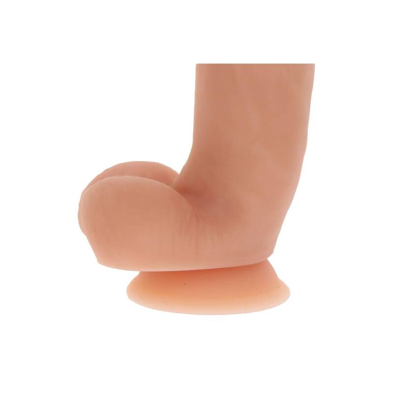 DILDO SILICONE 18 CM, REALISTICO CON TESTICOLI, BASE A VENTOSA