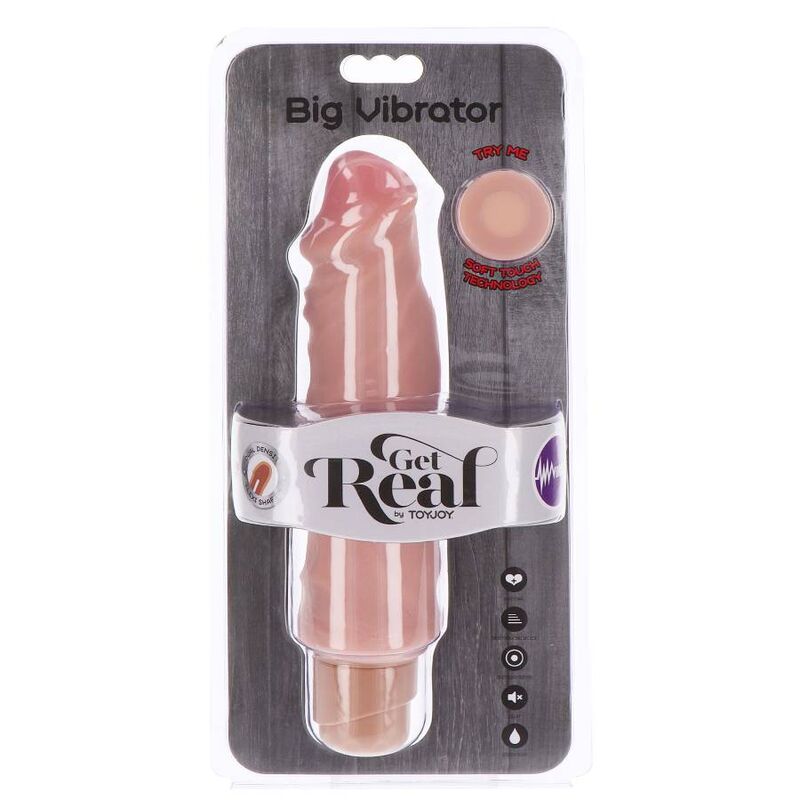 GET REAL - VIBRATORE GRANDE A DOPPIA DENSITÀ 20,5 CM NUDE
