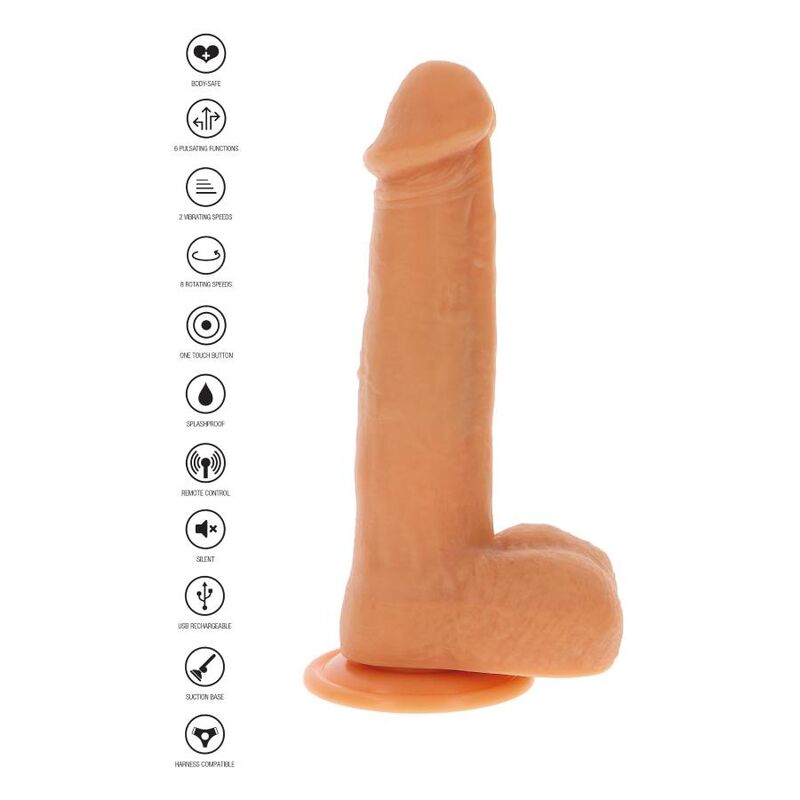 GET REAL - DILDO VIBRANTE ROTANTE CON PERLINE NUDE