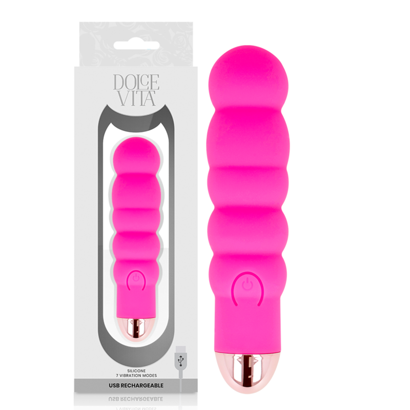 DOLCE VITA - SIX VIBRATORE RICARICABILE ROSA 7 VELOCITÀ