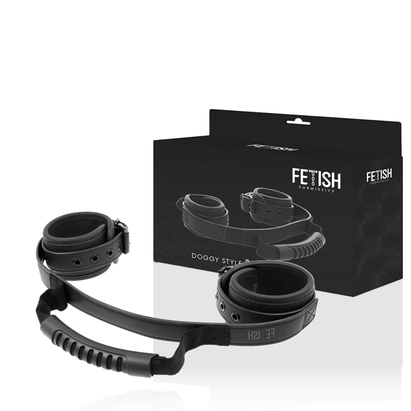 FETISH SUBMISSIVE - MANETTE CON FODERA IN NEOPRENE E MANIGLIA