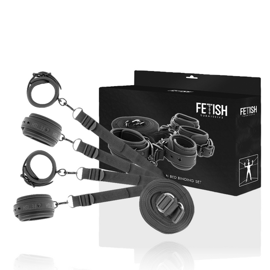 FETISH SUBMISSIVE - SET DI MANETTE E LACCI CON FODERA IN NOPRENE