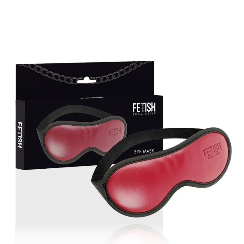 FETISH SUBMISSIVE DARK ROOM - MASCHERINA OSCURANTE IN PELLE VEGANA CON FODERA IN NEOPRENE