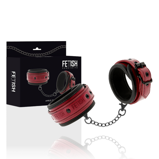 FETISH SUBMISSIVE DARK ROOM - MANETTE ALLA CAVIGLIA IN PELLE VEGANA CON FODERA IN NEOPRENE