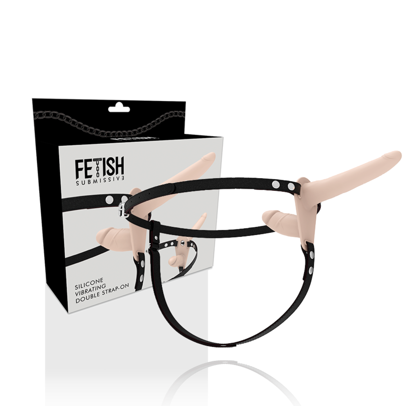 FETISH SUBMISSIVE - HARNESS CON VIBRATORE A DOPPIA PENETRAZIONE
