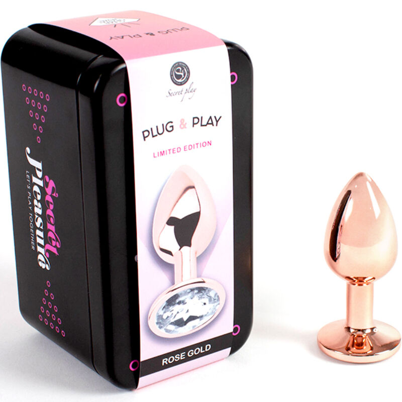 SECRETPLAY - PLUG ANALE IN METALLO COLOR ORO ROSA PICCOLO 7 CM