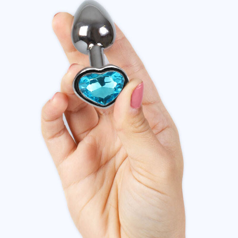 SECRETPLAY - PLUG ANALE IN METALLO CUORE BLU PICCOLO 7 CM