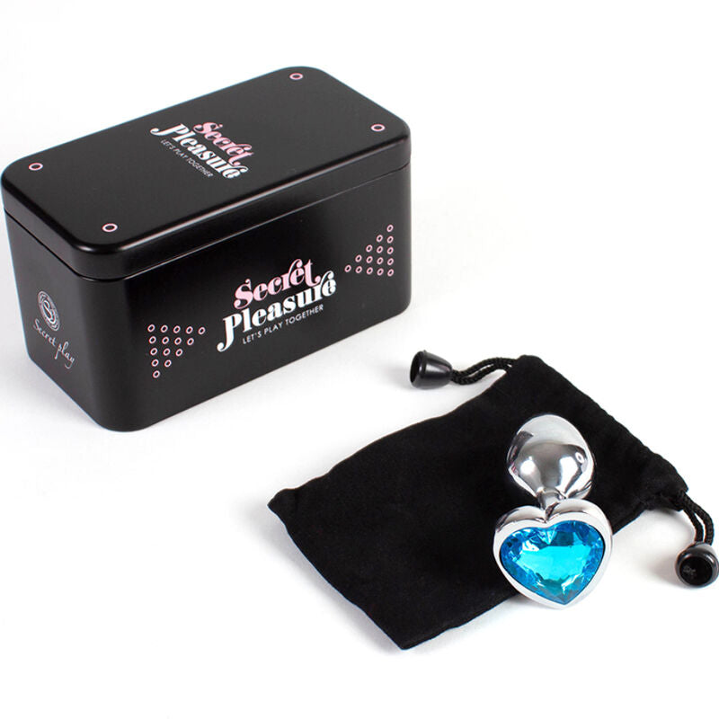 SECRETPLAY - PLUG ANALE IN METALLO CUORE BLU PICCOLO 7 CM