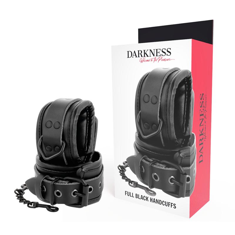 DARKNESS  - MANETTE REGOLABILI IN PELLE NERA